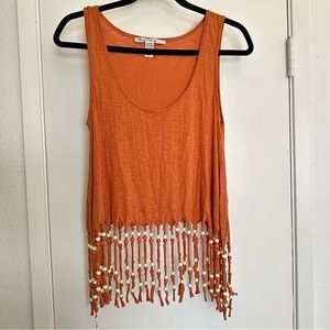 American Rag orange beaded tank top